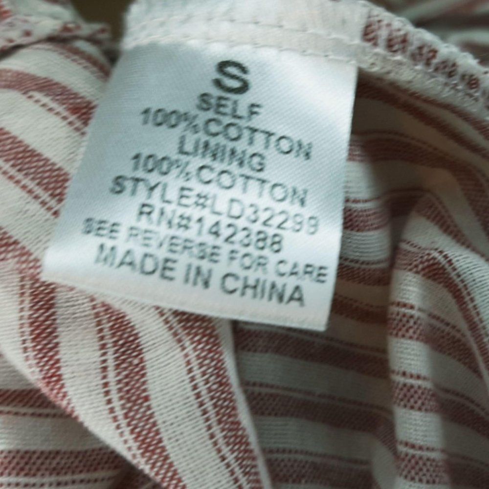 Essue Red/White Striped Ruffle Dress sz SSize Small - Picture 5 of 5